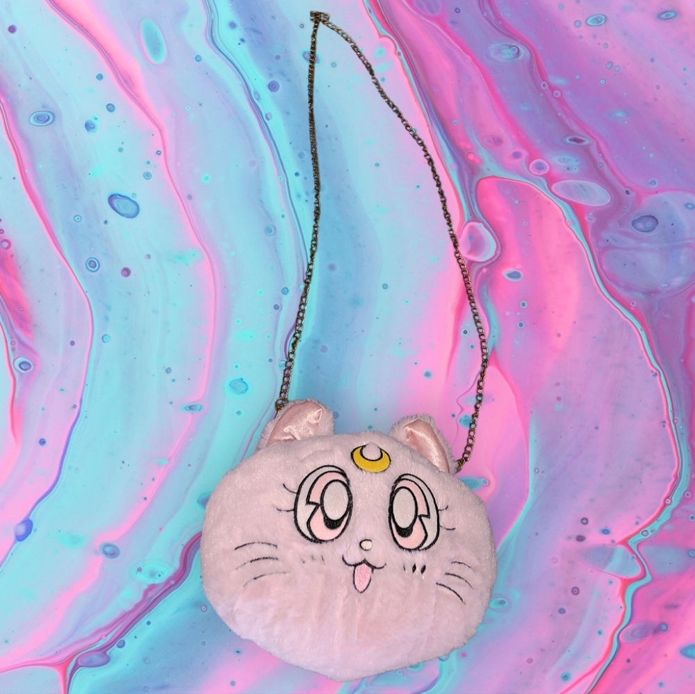 Sailor Moon cutesy anime kawaii kitty cat plush purse